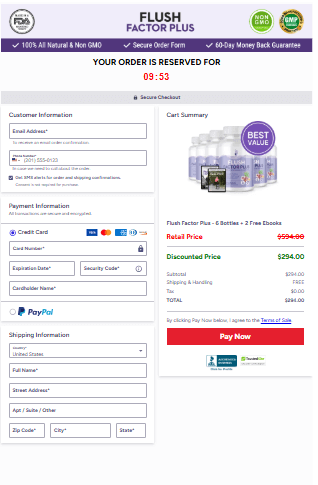 Flush Factor Plus order page